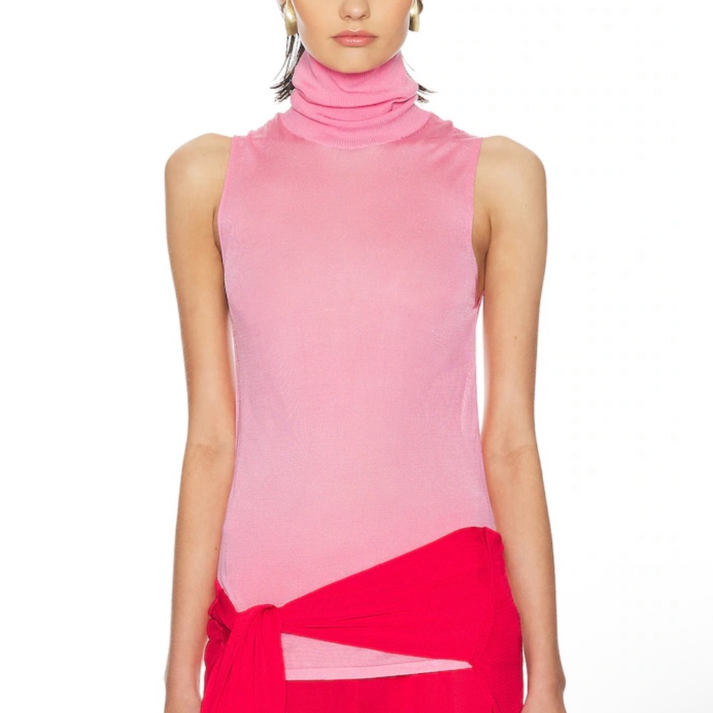 Helsa Arlena Sleveeveless Turtleneck in Pink Size XL